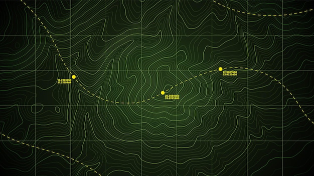 Vetor verde escuro mapa de contorno militar topográfico vector gráfico resumo de fundo