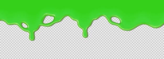 Verde fluindo lodo tóxico onda líquida de pintura ou molho em fundo transparente d realista