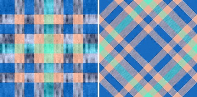 Verificação de fundo de tecido textura vetorial xadrez padrão têxtil tartan sem costura