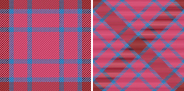 Verificação de vetor sem costura padrão de textura de tecido fundo xadrez têxtil tartan