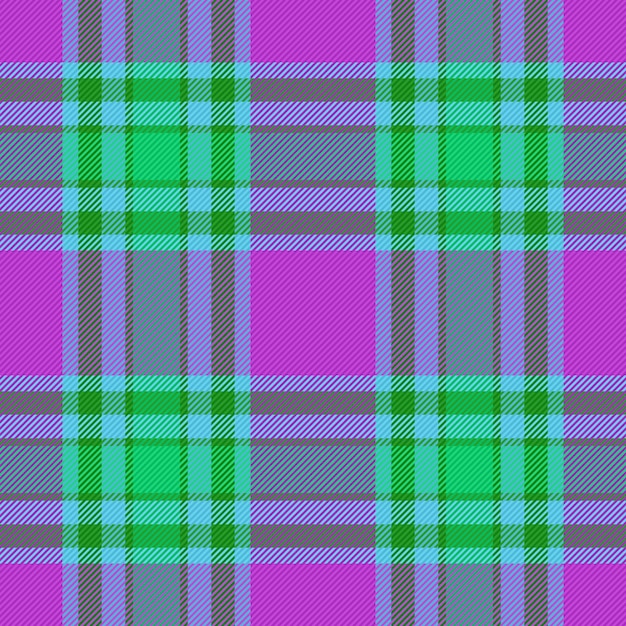 Verificação sem costura de fundo Têxtil de padrão de textura Tecido xadrez vetorial Tartan