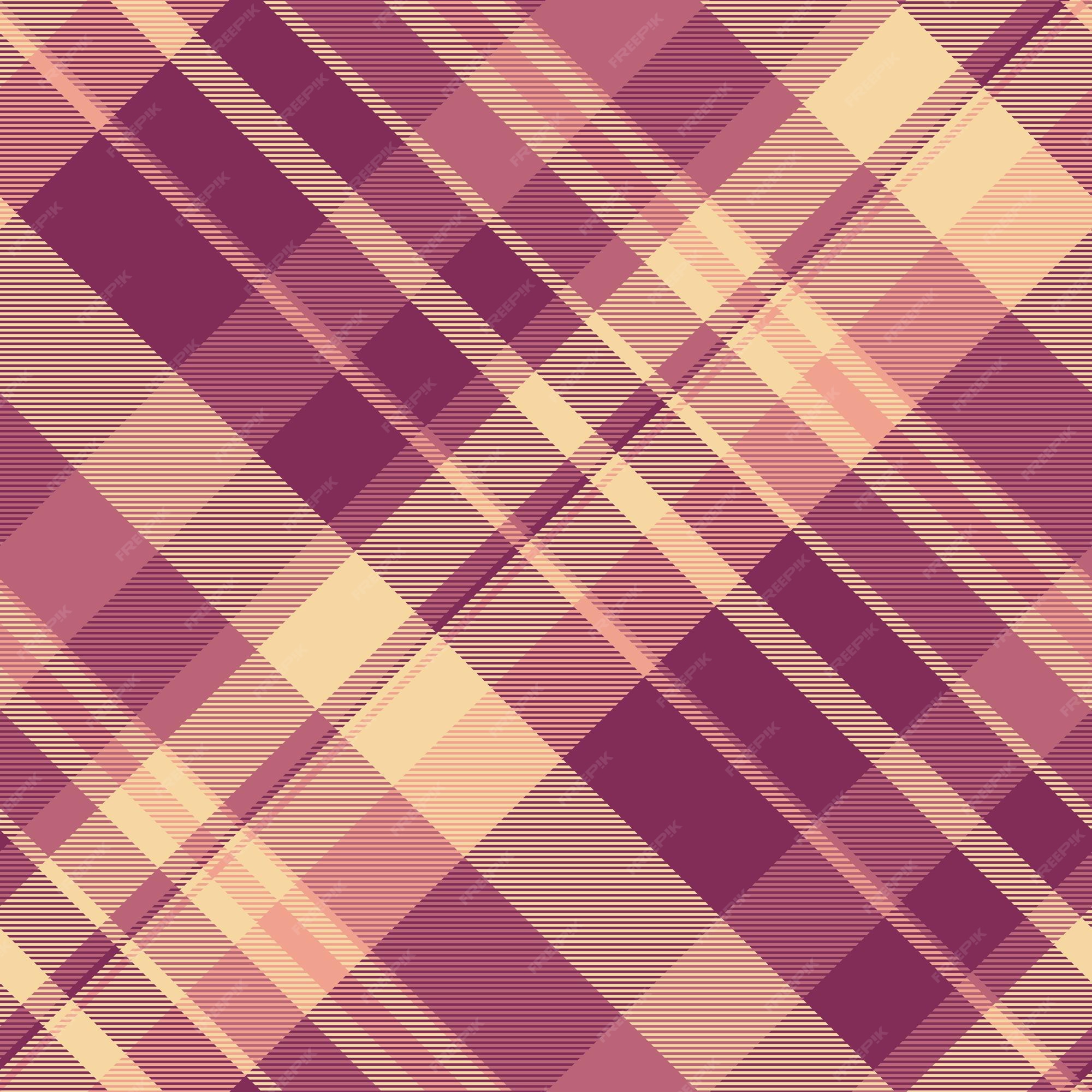 Tecido xadrez textura cor de rosa sem costura tartan padrão ilustração  vetorial fundo