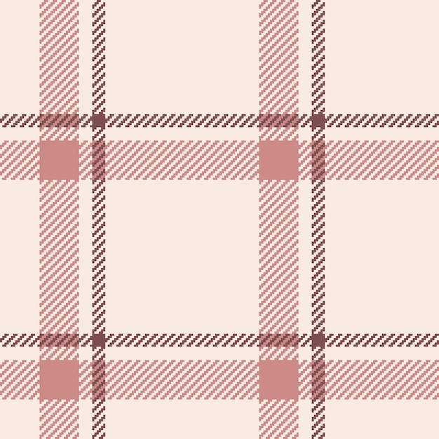 Verificação vetorial xadrez de tecido tartan com um padrão de fundo de textura sem costura em cores vermelhas e claras