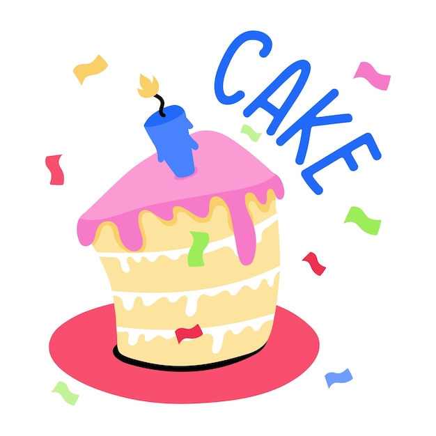 Verifique este adesivo plano de bolo de aniversário