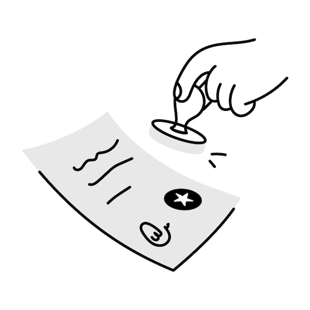 Verifique o ícone desenhado à mão dos termos do contrato