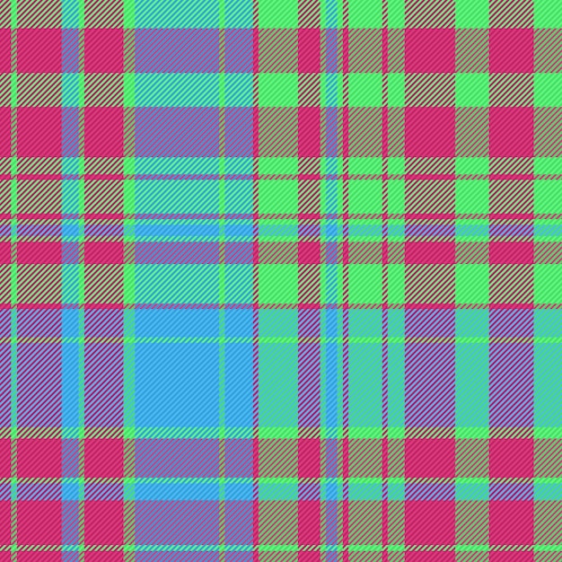 Verifique o tecido tartan Vector padrão de fundo Textura têxtil sem costura xadrez