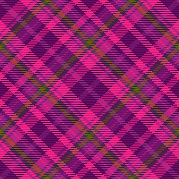 Verifique o vetor têxtil padrão de tecido xadrez textura de fundo tartan sem costura