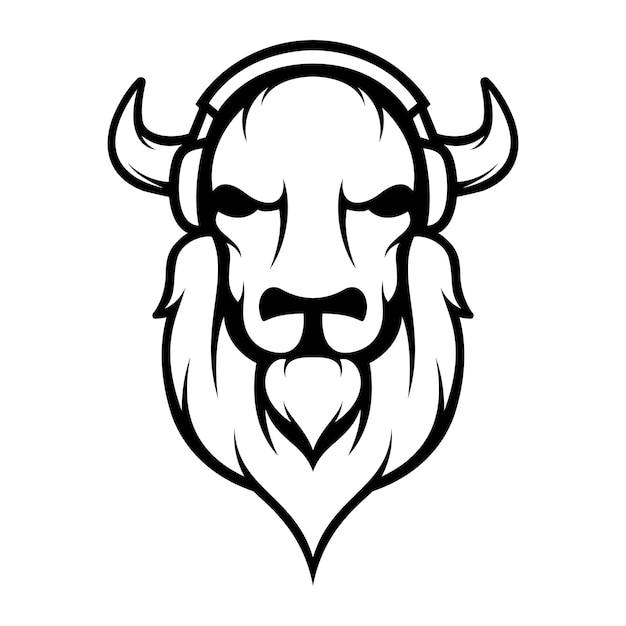 Vetor versão buffalo headphone outline