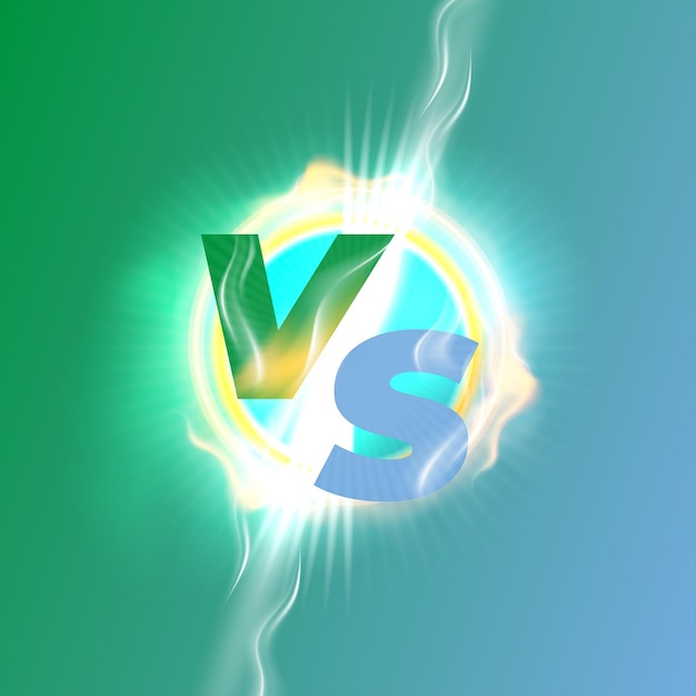 Versus banner de comparação com luz