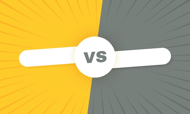 Versus batalha retrô com raios de sol e meio-tom. Título da batalha vs.