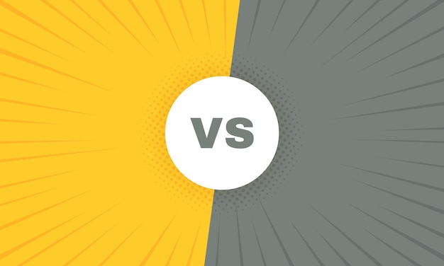 Versus batalha retrô com raios de sol e meio-tom. Título da batalha vs.