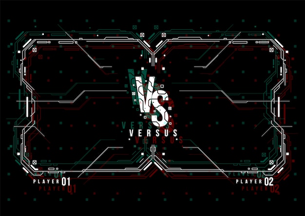 Versus design de tela com elementos hud.