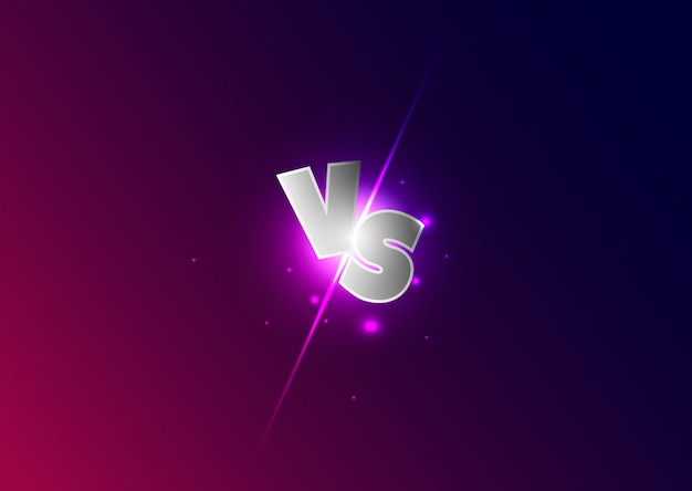 Versus Letters. Símbolo de concorrência brilhante. Letras VS