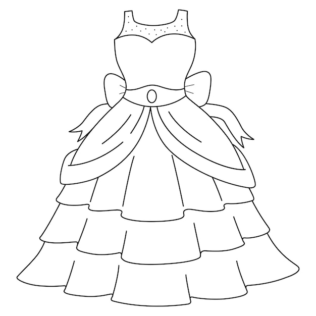 Desenhos para colorir de desenho de um vestido simples para colorir  