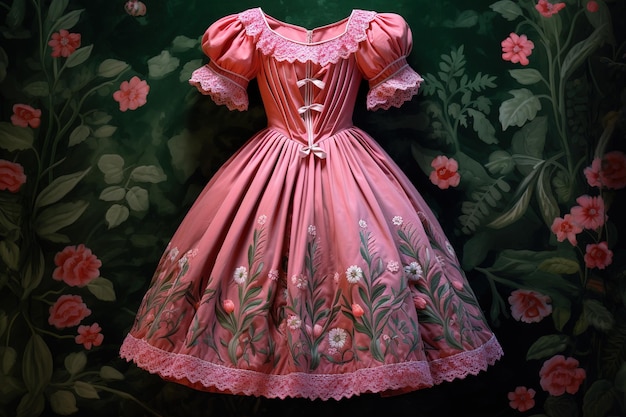 Vetor vestidos em manequim definido para mãe e filha vestido de princesa de conto de fadas