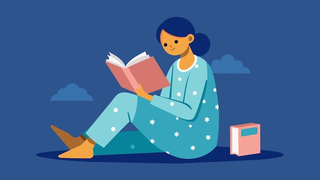 Vetor vestindo pijama o dia todo e lendo um livro de capa a capa sem interrupções