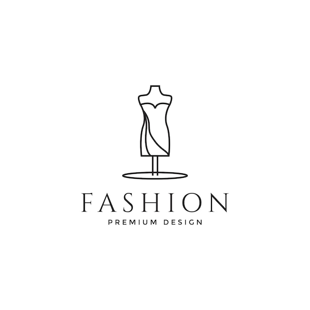 Vestir manequim moda design de logotipo feminino vetor gráfico símbolo ícone sinal ilustração criativo