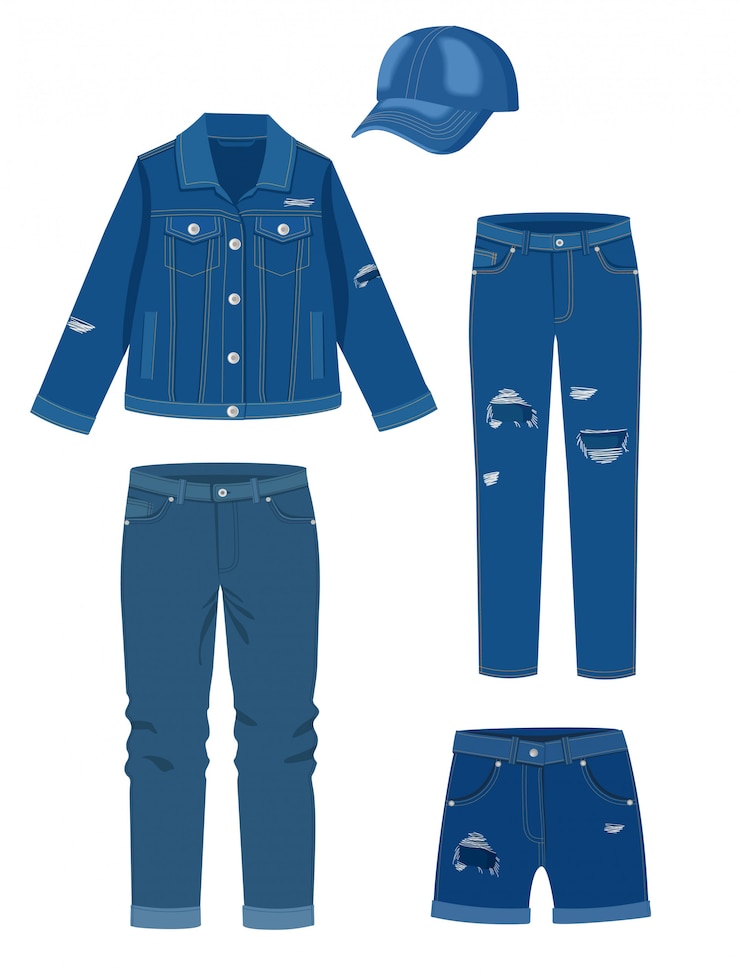 Vetor vestuário de calça jeans