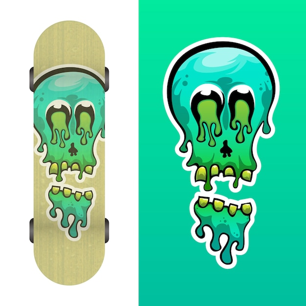 Vestuário de design de skate de caveira