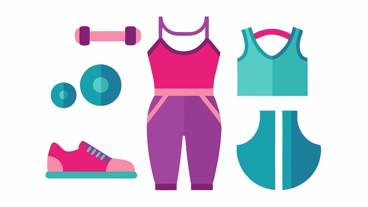 Vetor vestuário de ginástica para mulheres