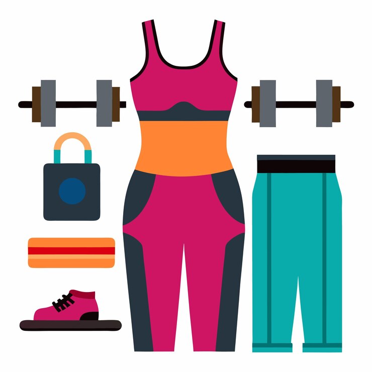 Vetor vestuário de ginástica para mulheres