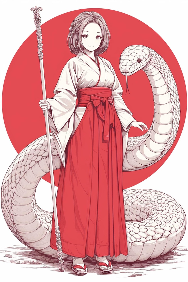 Vetor vestuário tradicional para o ano da cobra