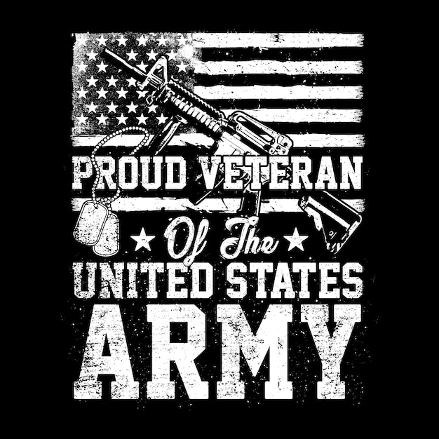 Vetor veterano orgulhoso do exército dos eua, ilustração americana do veterano