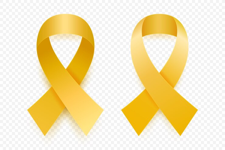 Vetor vetor 3d fita amarela realista conjunto sarcoma osso símbolo de conscientização closeup modelo de fita de câncer mundo sarcoma osso dia do câncer conceito