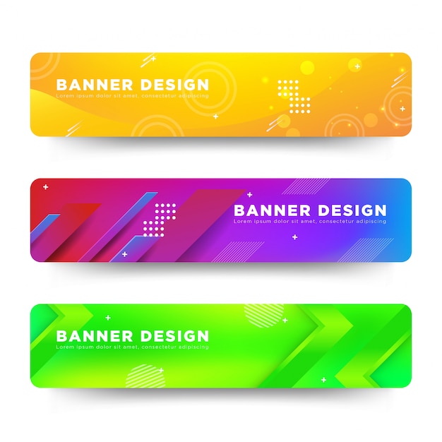 Vetor abstrato banner design web modelo colorido brilhante