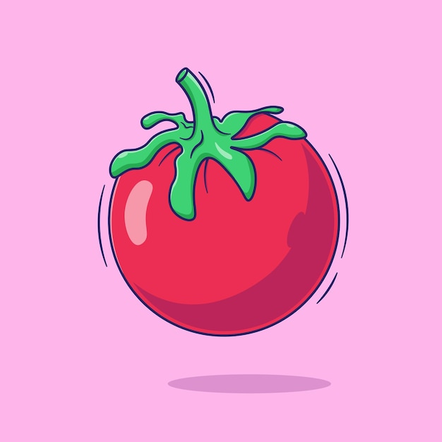 Vetor vetor bonito dos desenhos animados da ilustração do tomate vermelho