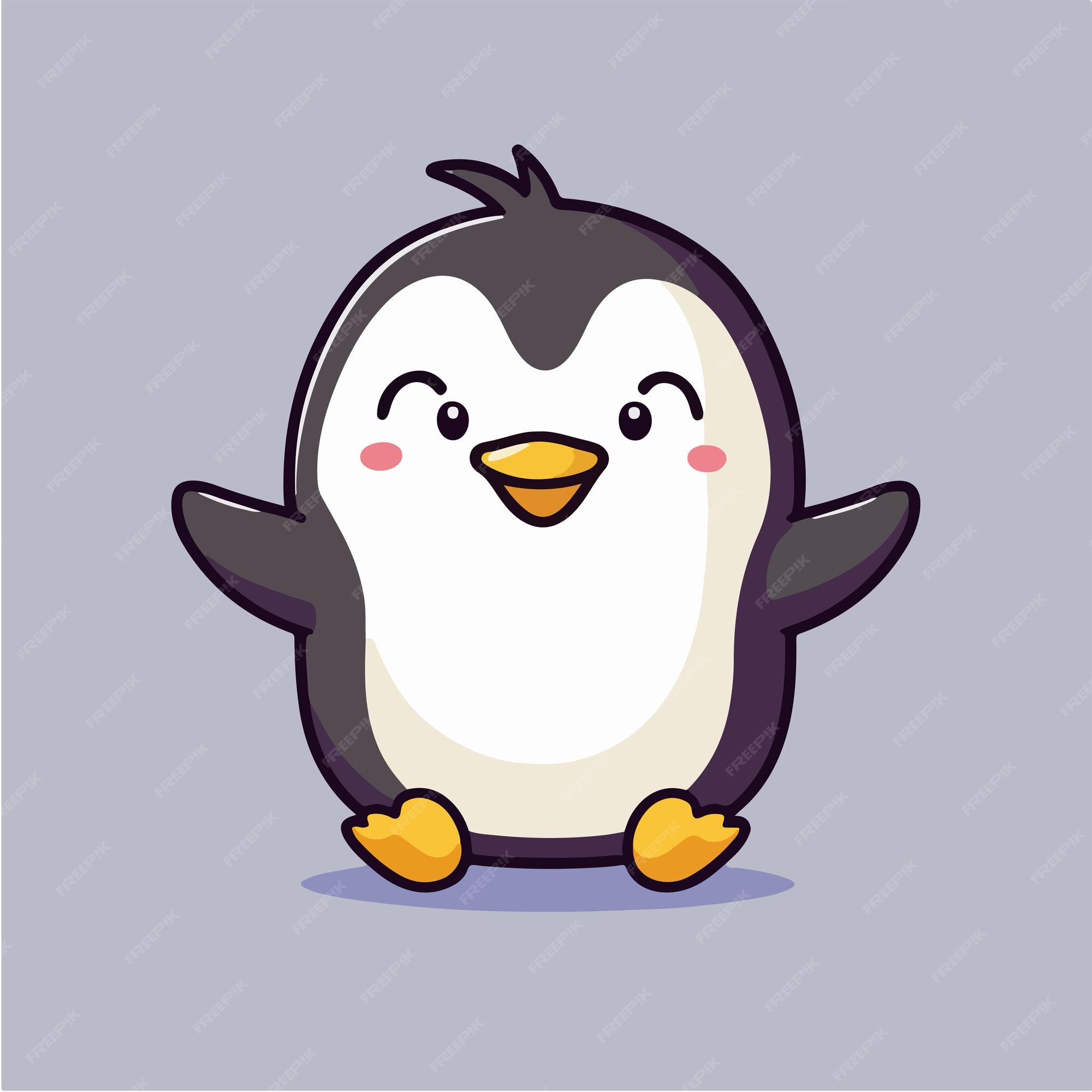 kawaii dos desenhos animados de um pinguim fofo 10534946 Vetor no Vecteezy