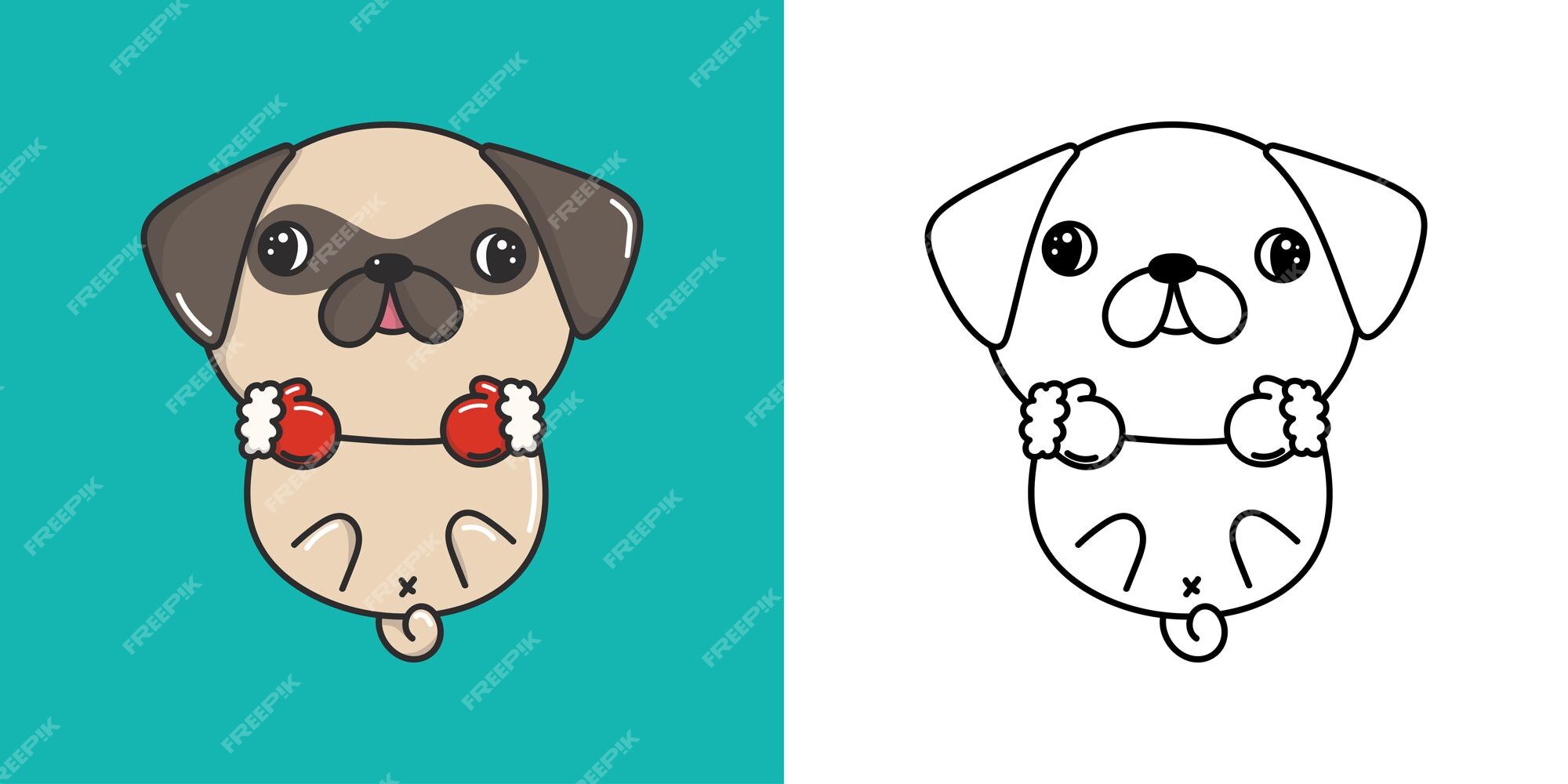 página para colorir. imagem para colorir com cachorro fofo ou cachorrinho.  conjunto de clipart de animais