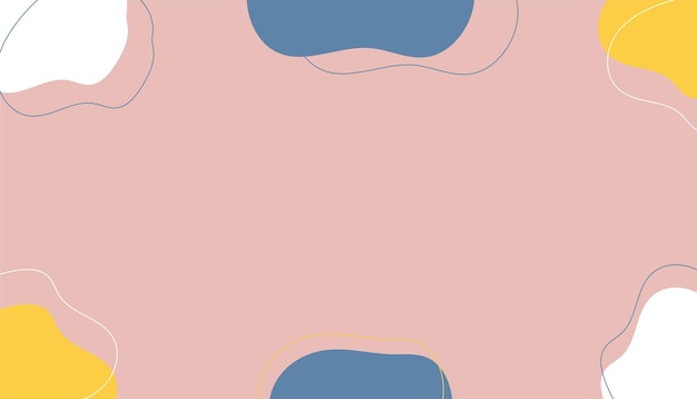 Vetor colorido mínimo moderno desenhado à mão formas orgânicas e texturas. fundo de design contemporâneo na moda com formas de blob, líquido, floral, licença e abstratas. cor bronzeada, nude, bege, rosa, azul.