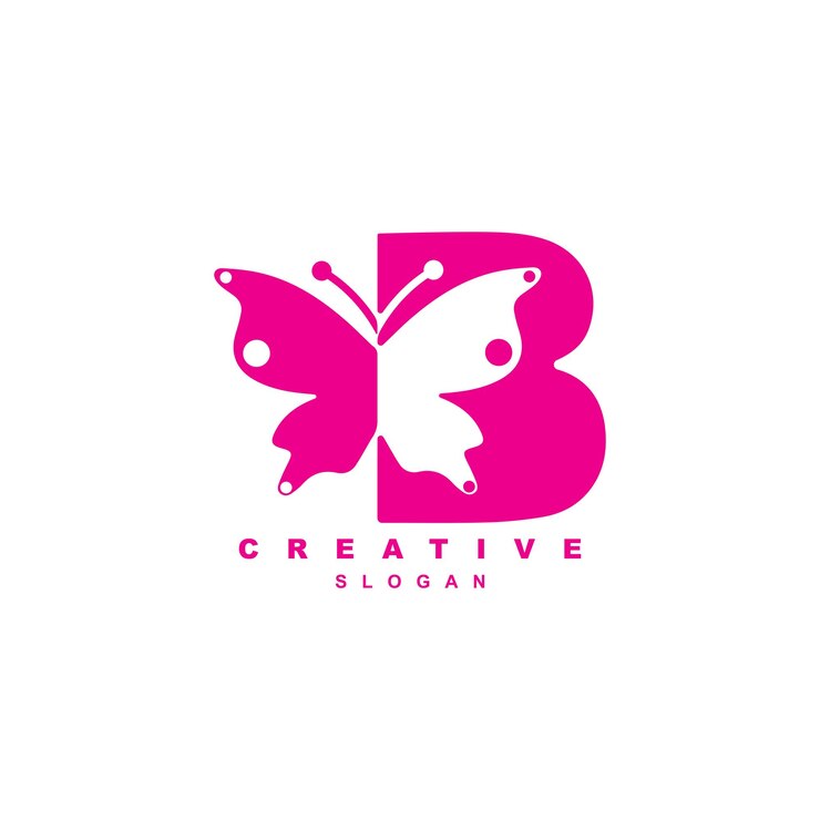 Vetor vetor criativo de design de logotipo de beleza de borboleta letra b para sua marca ou empresa