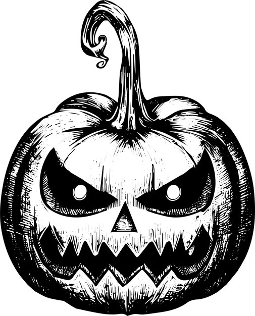 Halloween Preto Branco Vetor Ilustração Com Abóboras Para Colorir Arte  imagem vetorial de alicev1978© 310688906