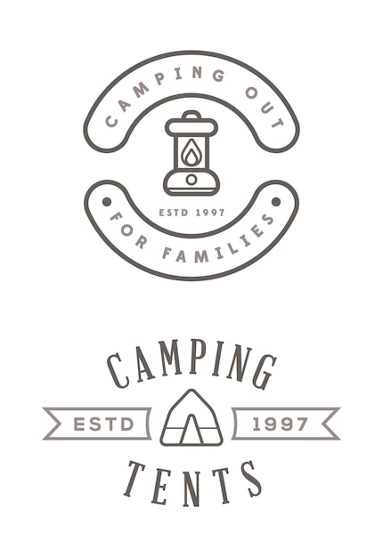Vetor vetor de acampamento de verão no quadro-negro conceito para camisa ou estampa de patch ou camiseta vintage