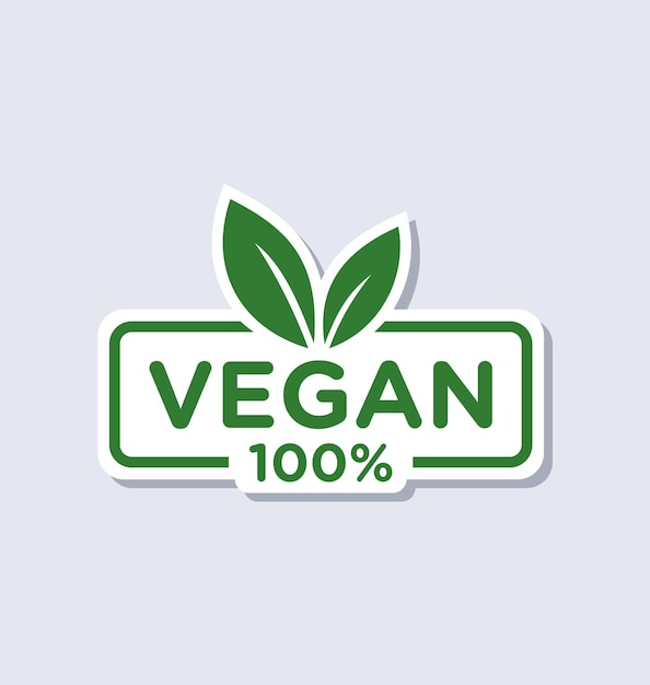 Vetor vetor de adesivo de comida vegana