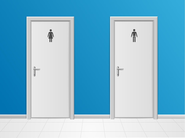 Vetor vetor de armário de banheiro detalhado 3d realista para homem e mulher