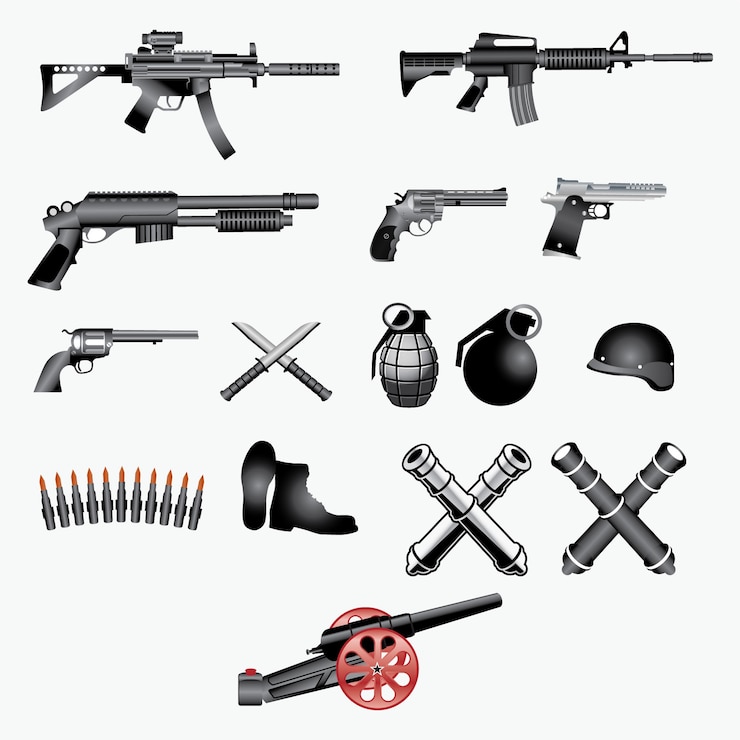 Vetor vetor de armas de fogo