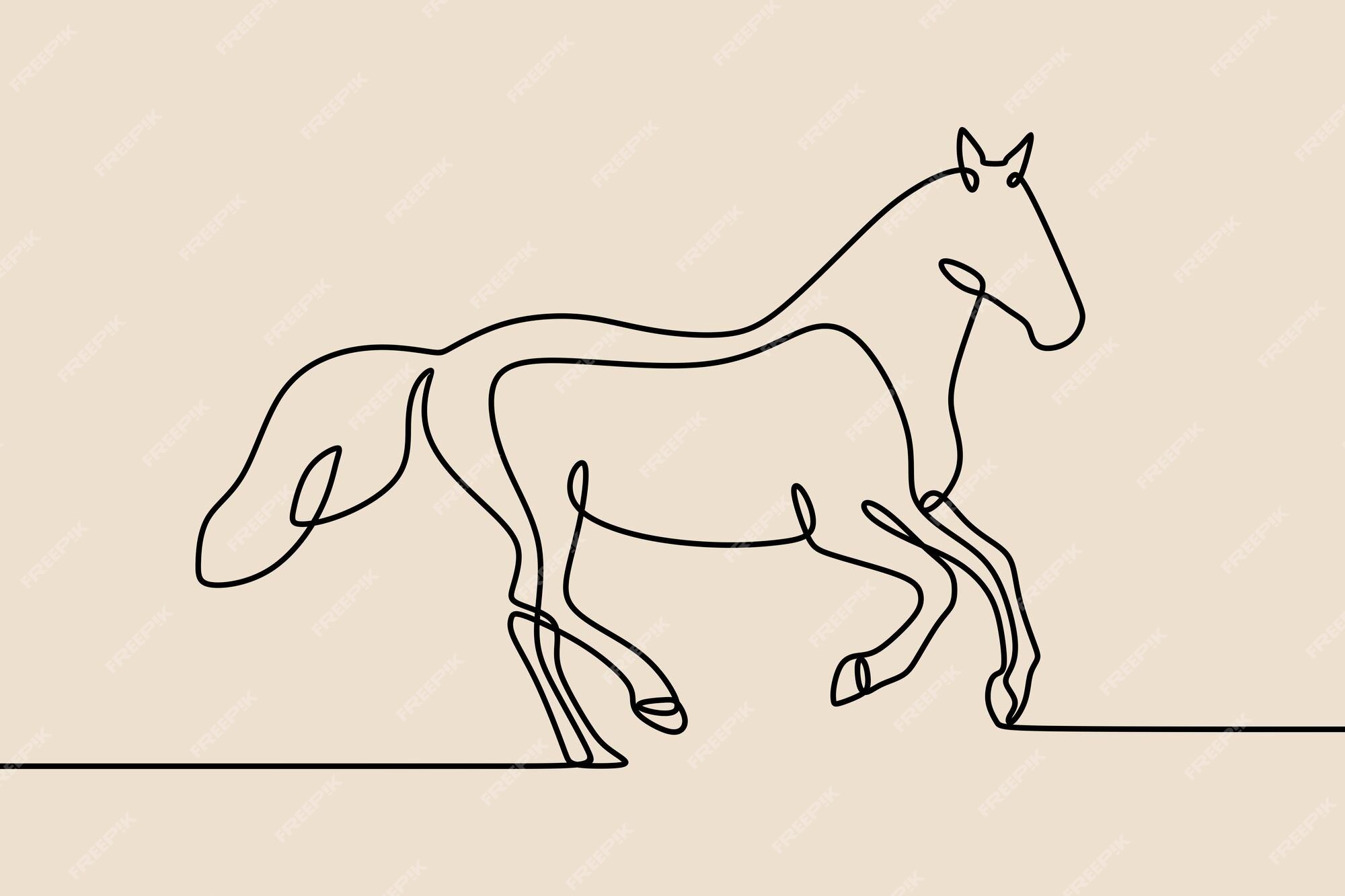 Arte Curiosa Da Linha De Cavalo Ilustração do Vetor - Ilustração de  logotipo, branco: 252242372