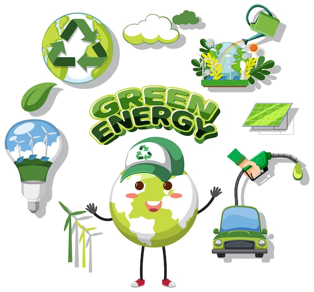 Vetor vetor de banner do logotipo de energia verde