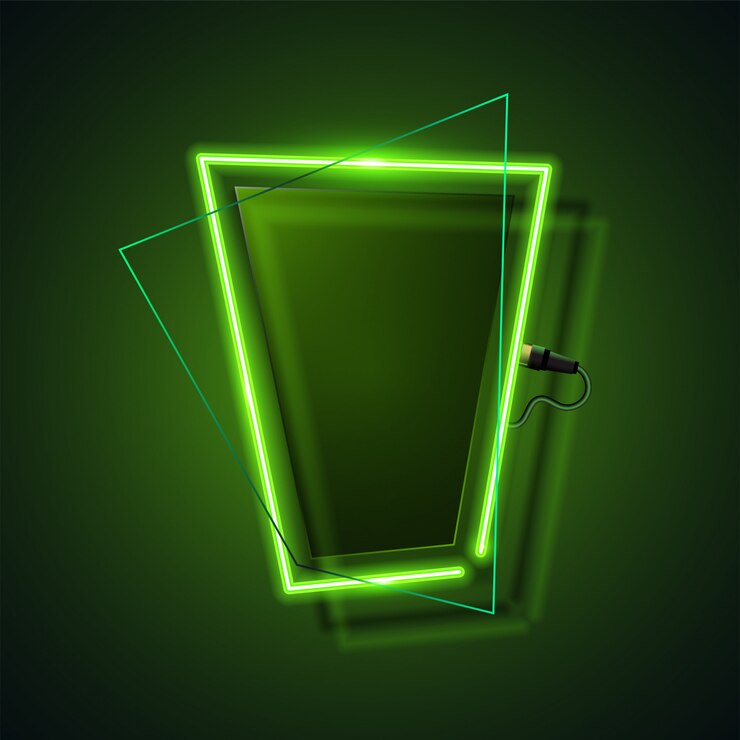 Vetor vetor de banner neon verde. projeto de banner abstrato.