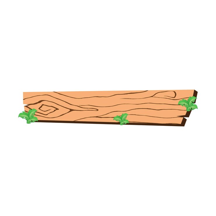 Vetor vetor de banners e fitas em branco de madeira dos desenhos animados