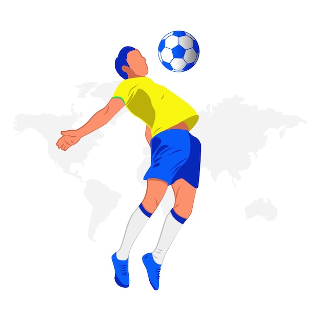 ilustração de jogador de futebol de estilo simples de desenho animado  chutando uma bola 12653294 Vetor no Vecteezy