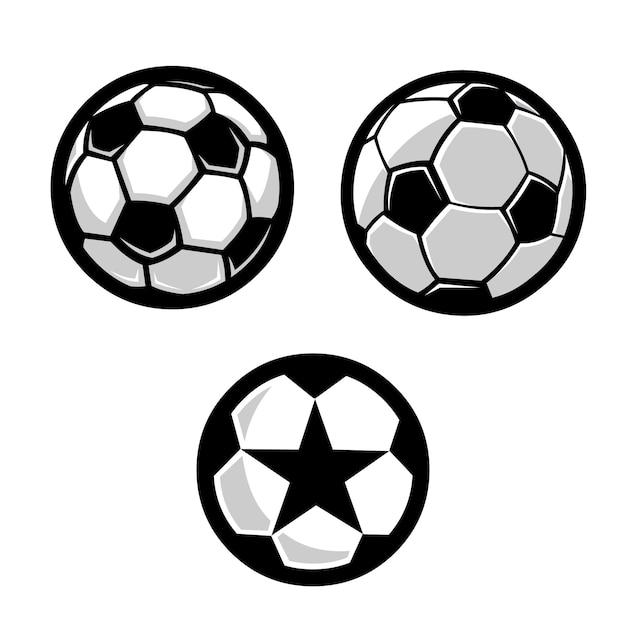 Vetor de bola de futebol premium isolado. vetor de futebol em fundo branco