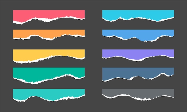 Vetor vetor de borda de papel rasgado. elementos separados do fundo.