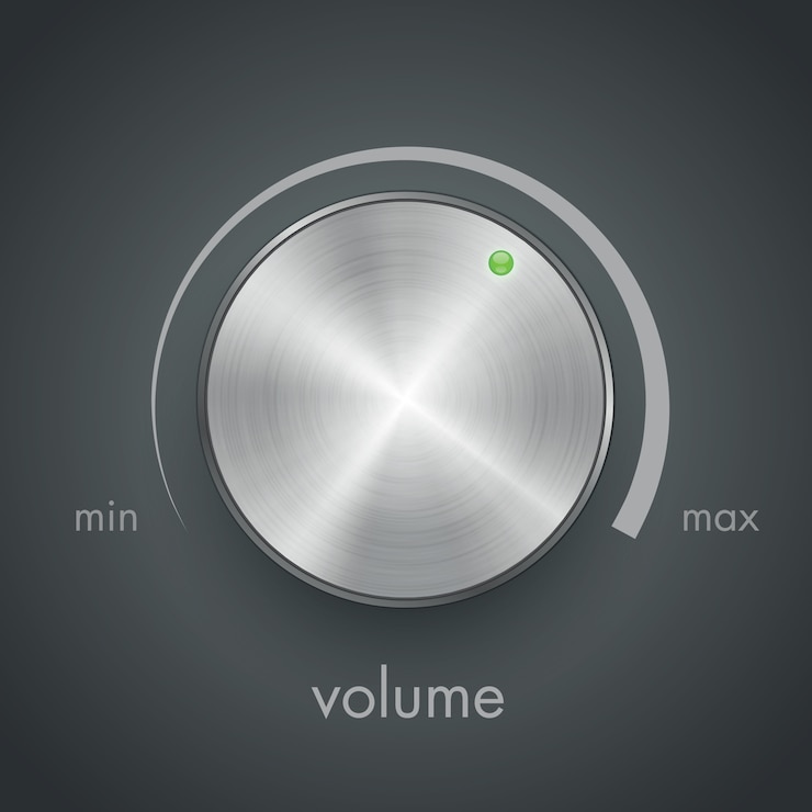 Vetor vetor de botão de volume de metal