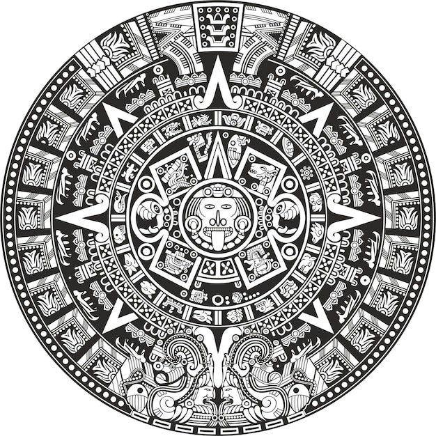 Vetor vetor de calendário azteca