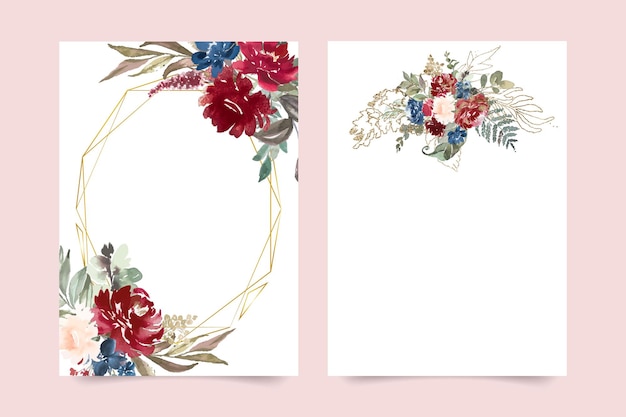 vetor de cama Convite floral convite salve a data cartão design moderno jardim rosa vermelha flor bu