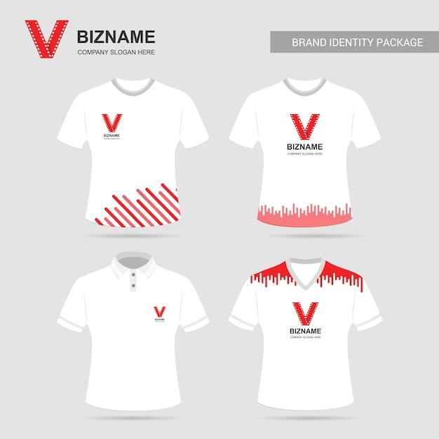 Vetor vetor de camisas de t de design de empresa com logotipo de vídeo